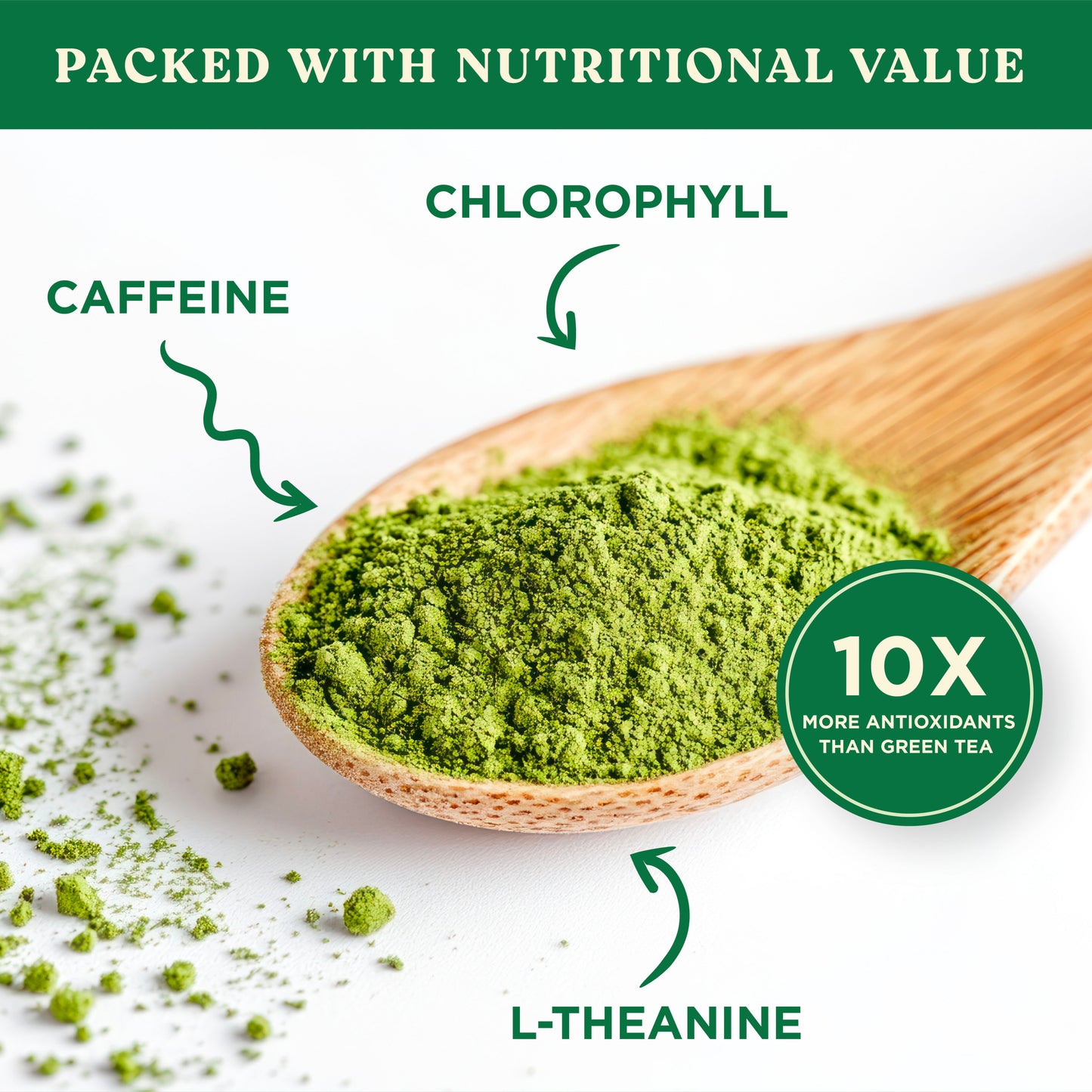 Harmony Matcha Naturally Flavored Green Tea, Pack of 10 Stick Packets