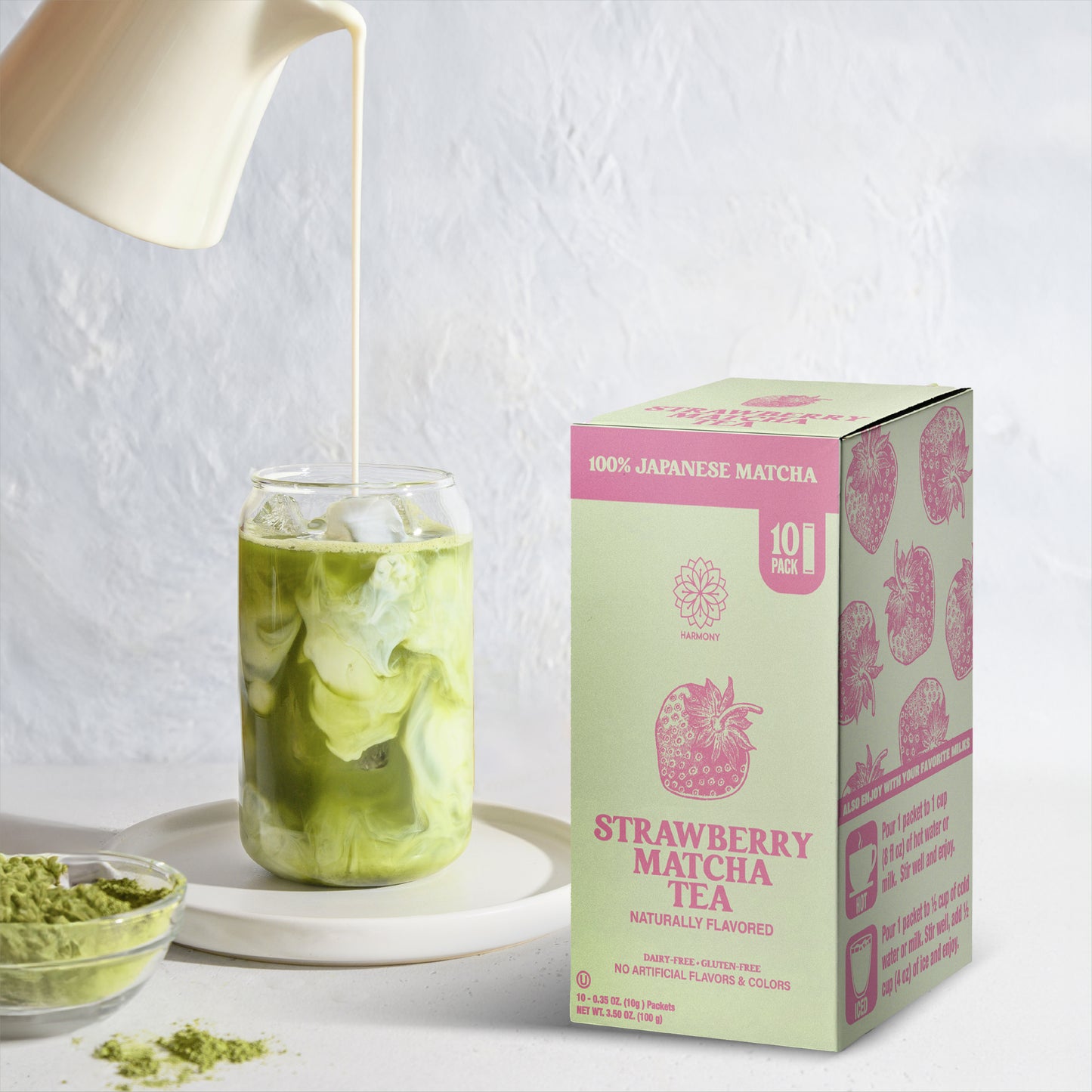 Strawberry Matcha Tea, 100% Premium Japanese Matcha Green Tea with Natural Flavors, Pack of 10 Stick Packets (Copy)