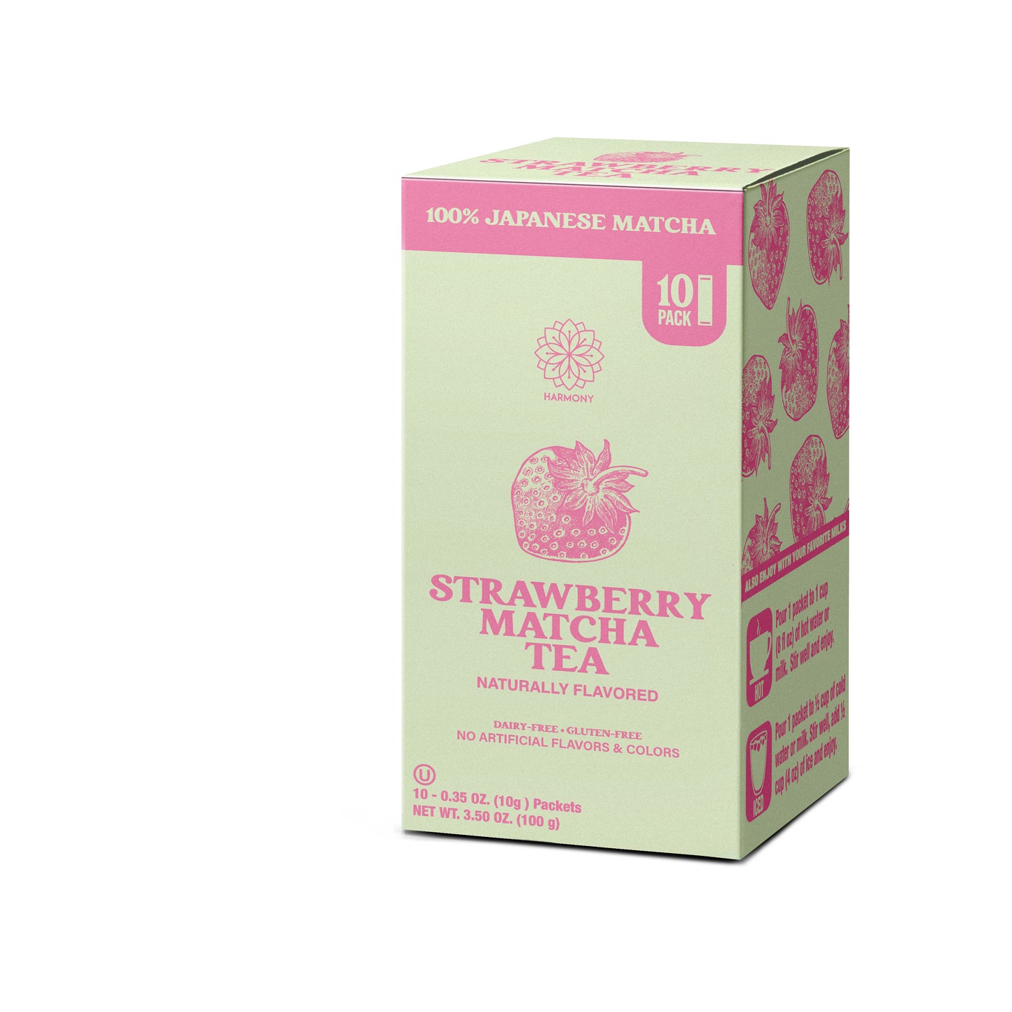 Strawberry Matcha Tea, 100% Premium Japanese Matcha Green Tea with Natural Flavors, Pack of 10 Stick Packets (Copy)
