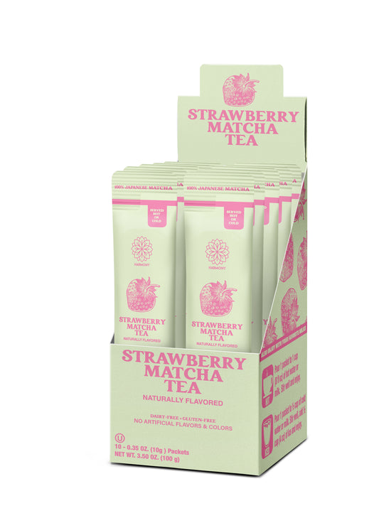 Strawberry Matcha Tea, 100% Premium Japanese Matcha Green Tea with Natural Flavors, Pack of 10 Stick Packets (Copy)