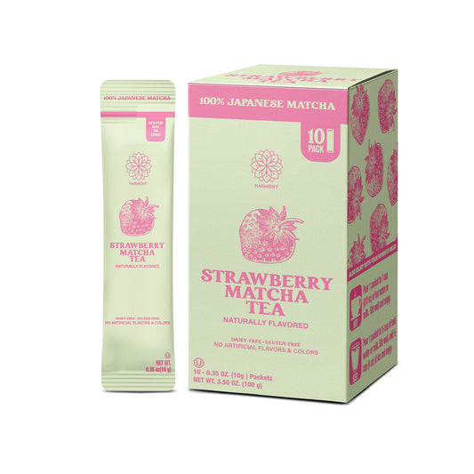 Strawberry Matcha Tea, 100% Premium Japanese Matcha Green Tea with Natural Flavors, Pack of 10 Stick Packets (Copy)