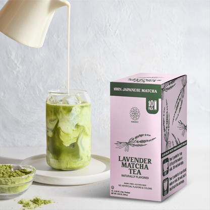 Lavender Matcha Tea,  100% Premium Japanese Matcha Green Tea with Natural Lavender, 200g, Powdered
