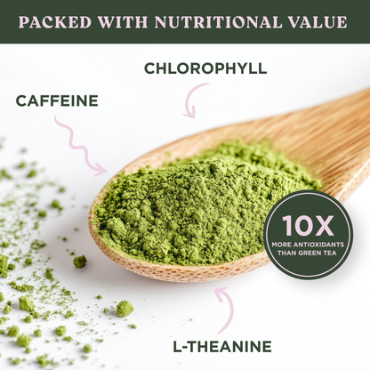 Lavender Matcha Tea, 100% Premium Japanese Matcha Green Tea with Natural Lavender, Pack of 10 Stick Packets