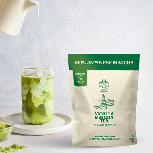 Vanilla Matcha Tea, 100% Premium Japanese Matcha Green Tea with Natural Flavors, 200g, Powdered